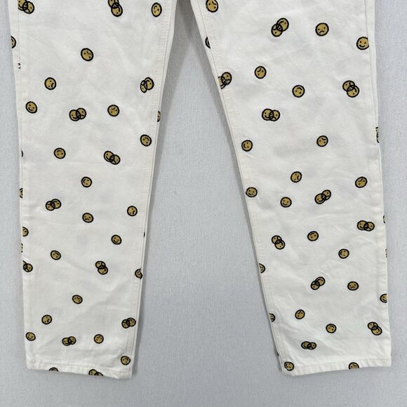 Reformation Jeans 26 High Rise Straight Mixed Emotions White Embroidered *Spot - Picture 4 of 13